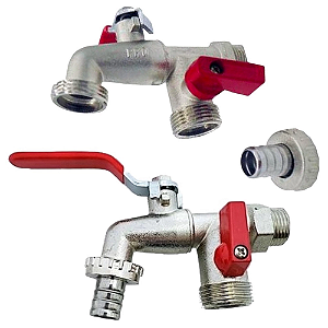 Torneira Esfera Tanque e Maquina 02 Saídas